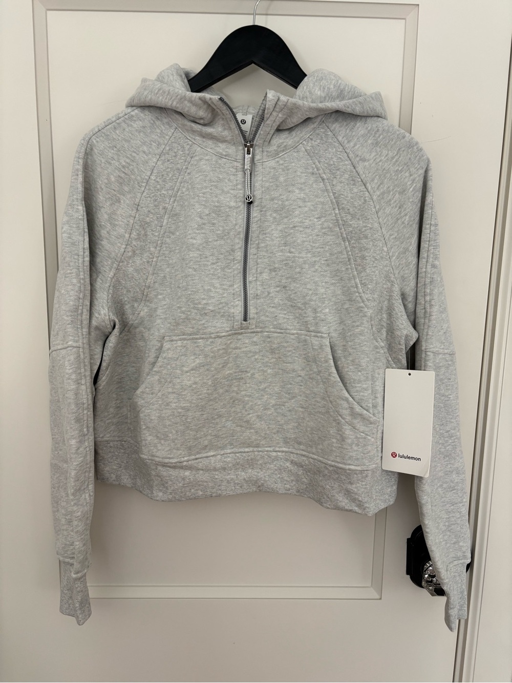 lululemon athletica Light Gray Half-Zip Hooded Sweater